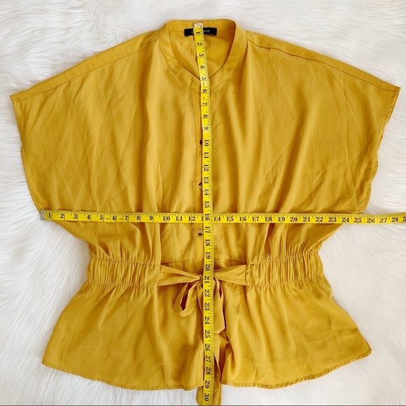 Sweet Rain Yellow/Mustard scrunchy blouse 2X - Picture 7 of 9